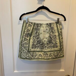 Zimmermann Green Paisley Mini Skirt